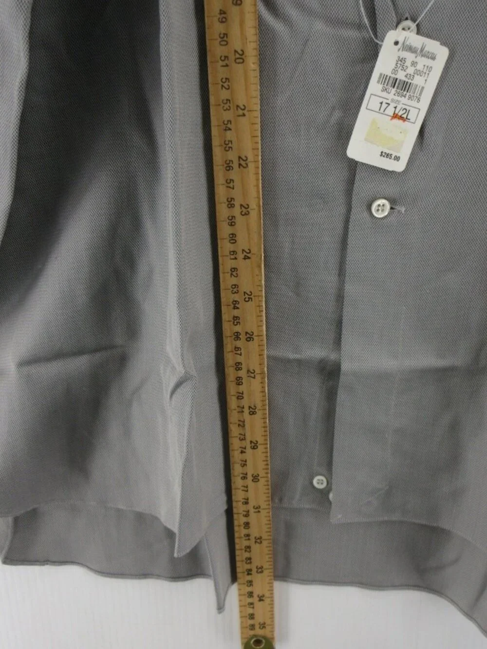 Lorenzini Shirt 17.5 L Neiman Marcus Micro Herringbone Italy VGT NEW